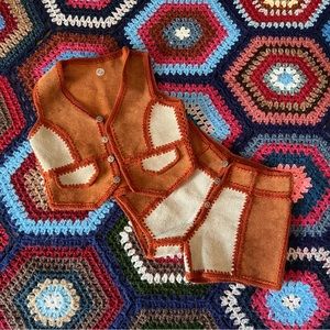 Leather Vest & Shorts